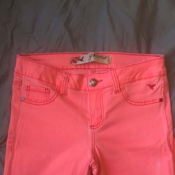Grane Neon Pink Acid Wash Skinny Jeans Size 5 - Picture 2 of 7